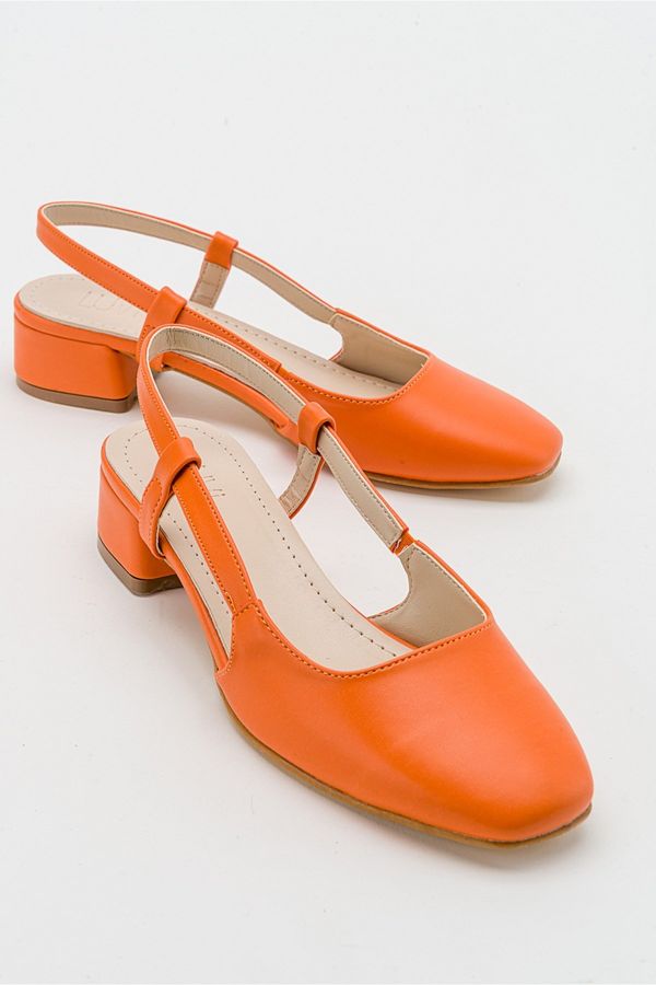 LuviShoes LuviShoes 66 Women's Orange Skin Heeled Sandals