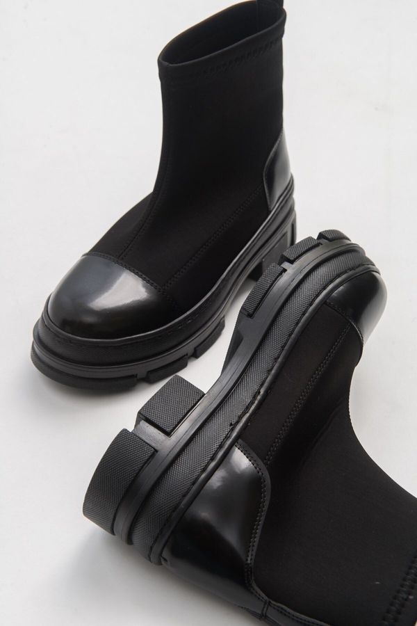 LuviShoes LuviShoes Bendis Women's Black Scuba Boots.