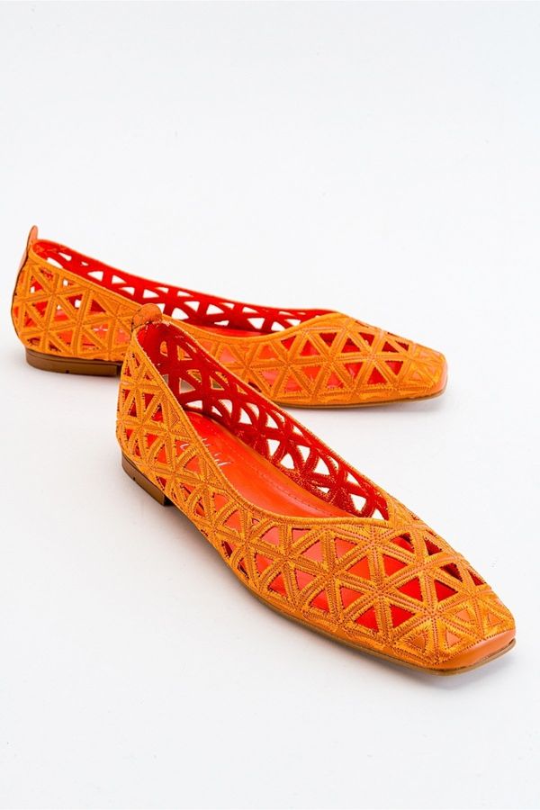 LuviShoes LuviShoes Bonne Women's Orange Flat Shoes