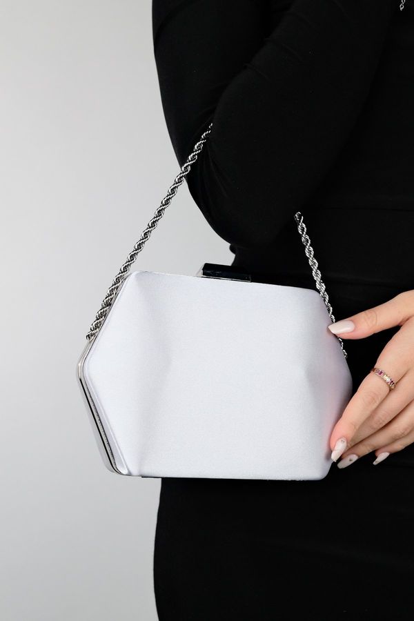 LuviShoes LuviShoes CUARTO Gray Satin Women's Handbag