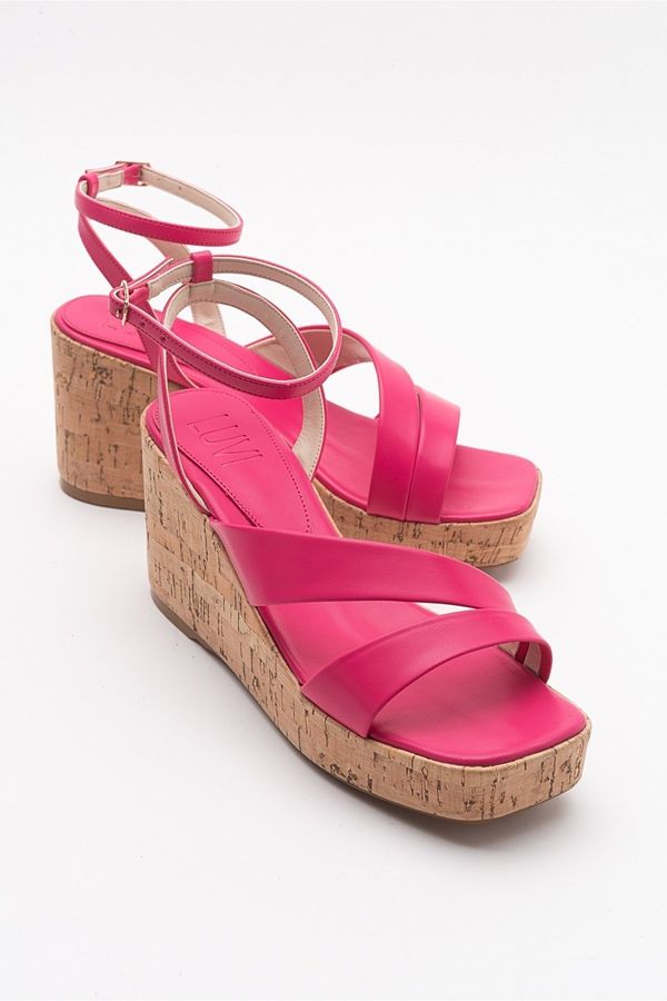 LuviShoes LuviShoes Ductus Fuchsia Skin Wedge Sole Women's Sandals