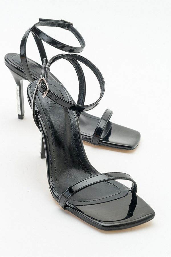 LuviShoes LuviShoes Edwin Black Patent Leather Women's Heeled Shoes