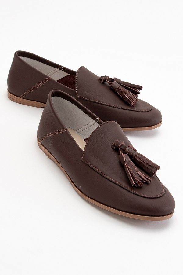 LuviShoes LuviShoes F04 Brown Skin Genuine Leather Shoes