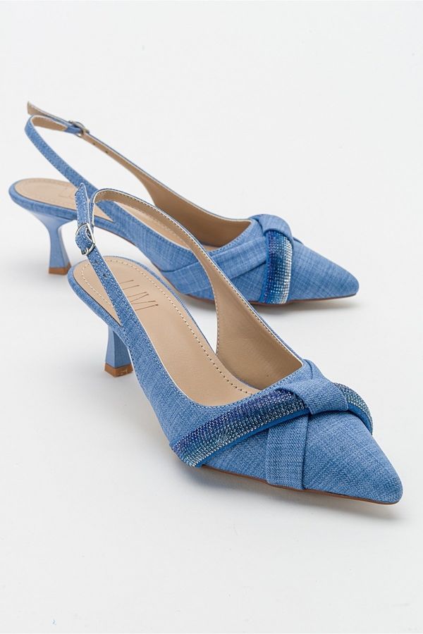 LuviShoes LuviShoes Folvo Denim Blue Women's Heeled Shoes