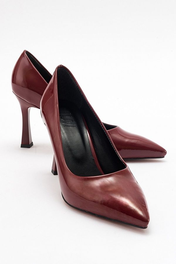 LuviShoes LuviShoes FOREST Women's Burgundy Patent Leather Heeled Shoes