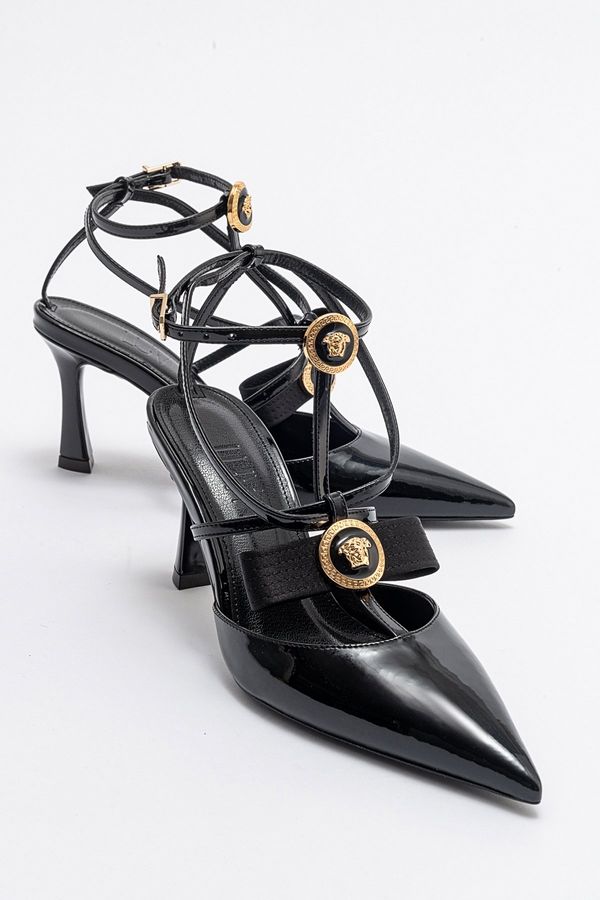 LuviShoes LuviShoes GRADO Black Patent Leather Women's Heeled Shoes