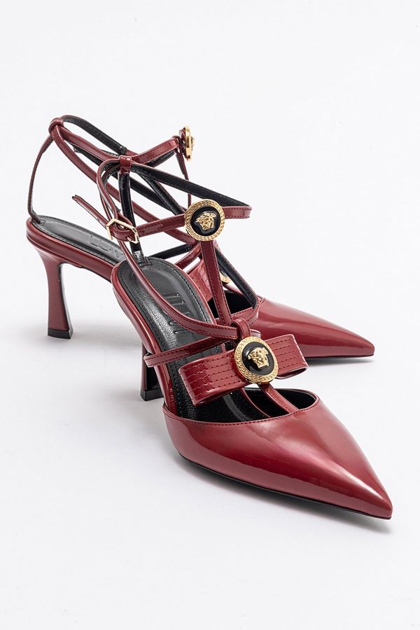 LuviShoes LuviShoes GRADO Burgundy Patent Leather Women's Heeled Shoes