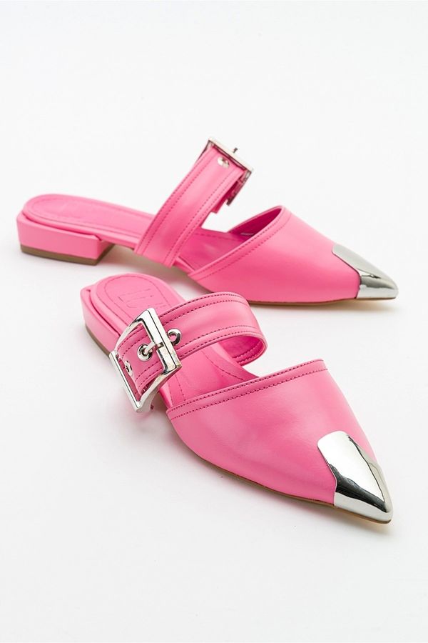 LuviShoes LuviShoes Jenni Women's Pink Buckle Slippers