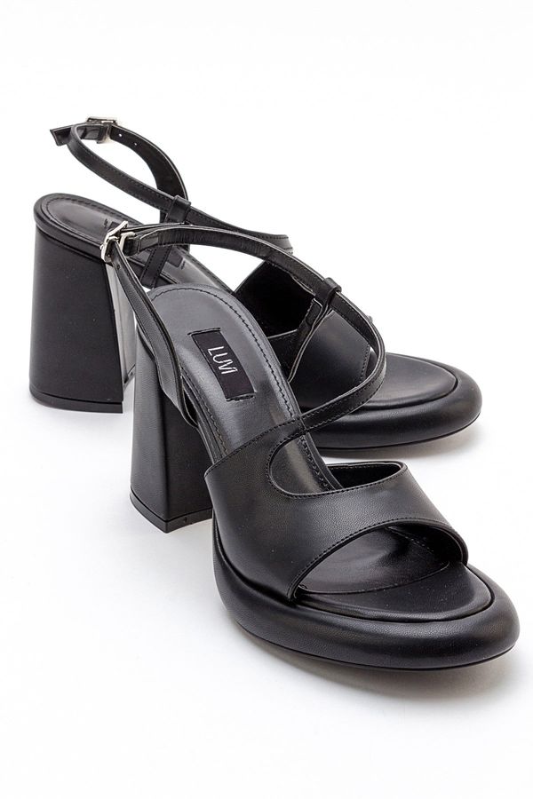 LuviShoes LuviShoes JUGA Black Skin Women's Heeled Shoes