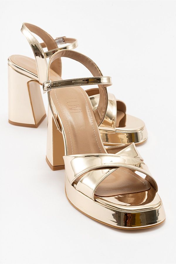LuviShoes LuviShoes LELLO Women's Gold Heeled Shoes