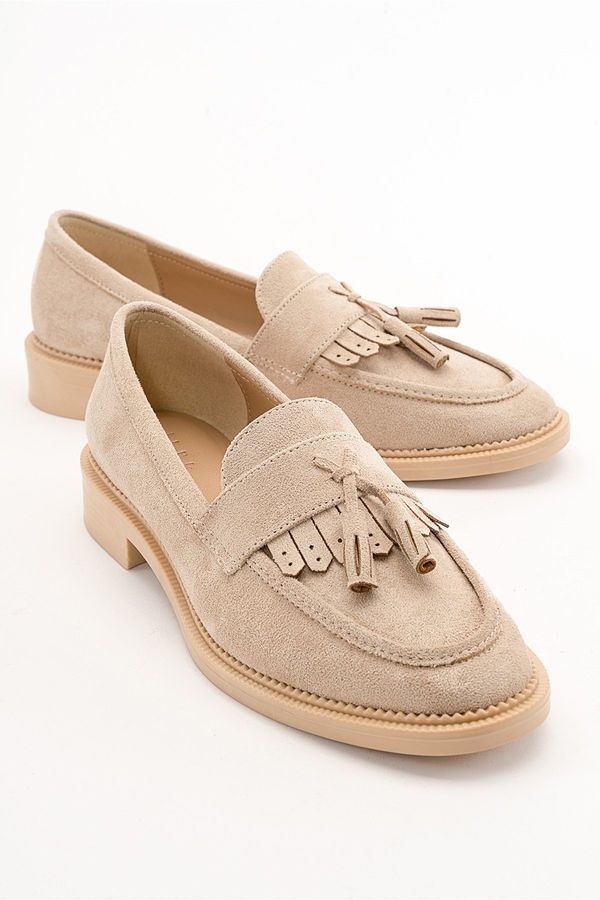 LuviShoes LuviShoes LILY Women's Beige Suede Loafers