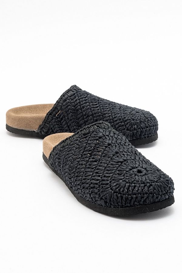 LuviShoes LuviShoes LOOP Black Knitted Women's Slippers