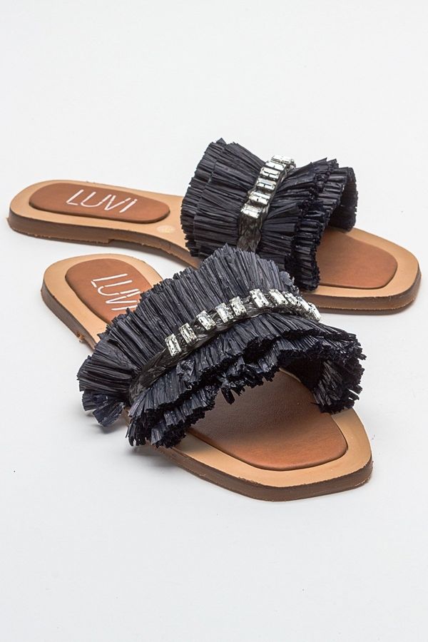 LuviShoes LuviShoes LUPE Black Stone Women's Slippers