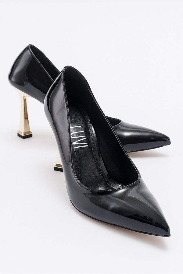 LuviShoes LuviShoes MERLOT Black Patent Leather Women's Heeled Shoes