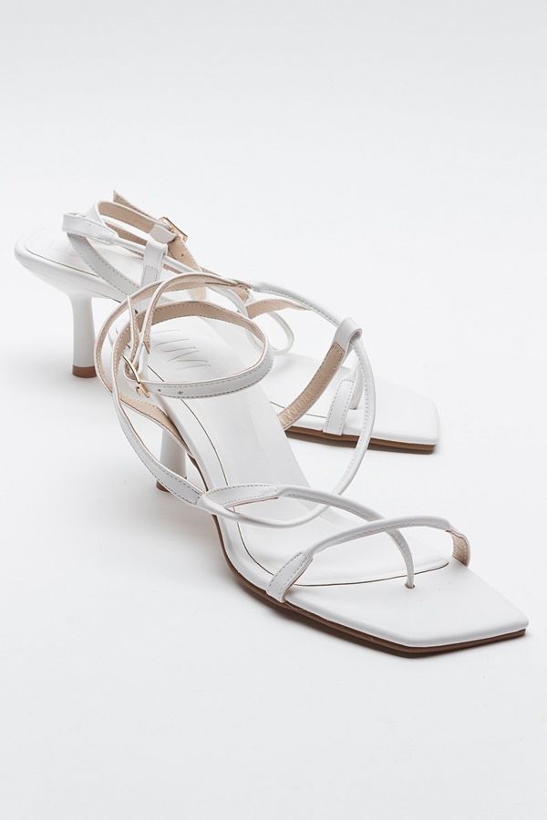 LuviShoes LuviShoes MIAS White Women's Heeled Sandals