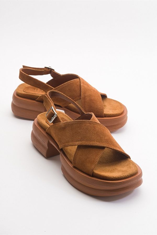 LuviShoes LuviShoes Most Of The Tobacco Suede Genuine Leather Women's Sandals