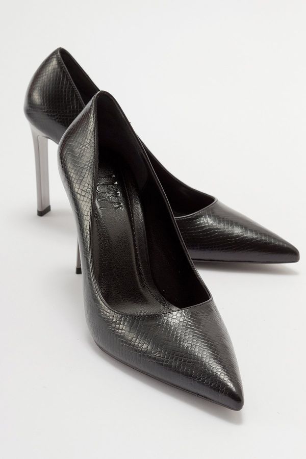 LuviShoes LuviShoes MOVES Women's Black Patterned Heeled Shoes