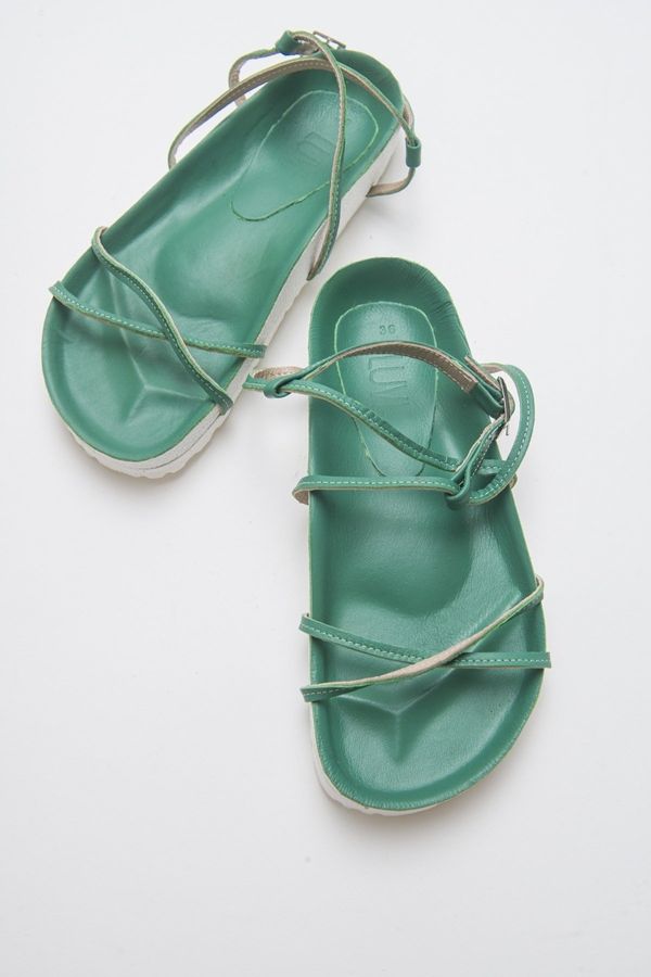 LuviShoes LuviShoes Muse Genuine Leather Green Women's Sandals