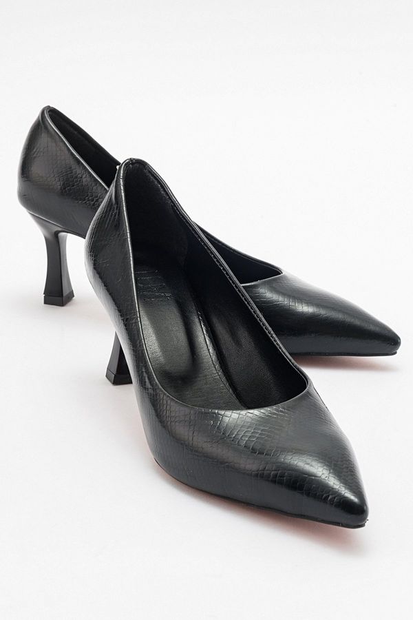LuviShoes LuviShoes PEDRA Black Print Women's Heeled Shoes