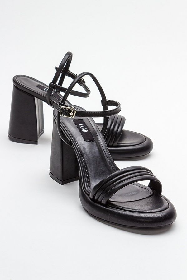 LuviShoes LuviShoes POSSE Black Skin Women's Heeled Shoes