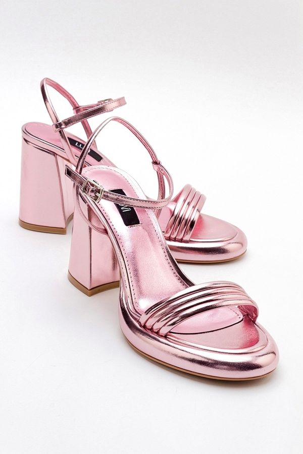 LuviShoes LuviShoes POSSE Pink Metallic Women's Heeled Shoes