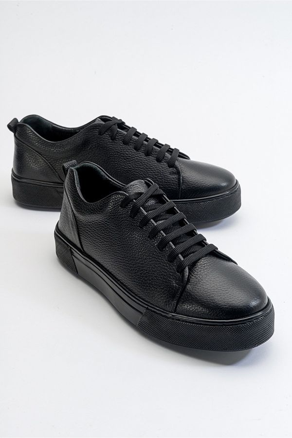 LuviShoes LuviShoes Renno Black-Black Leather Men's Shoes