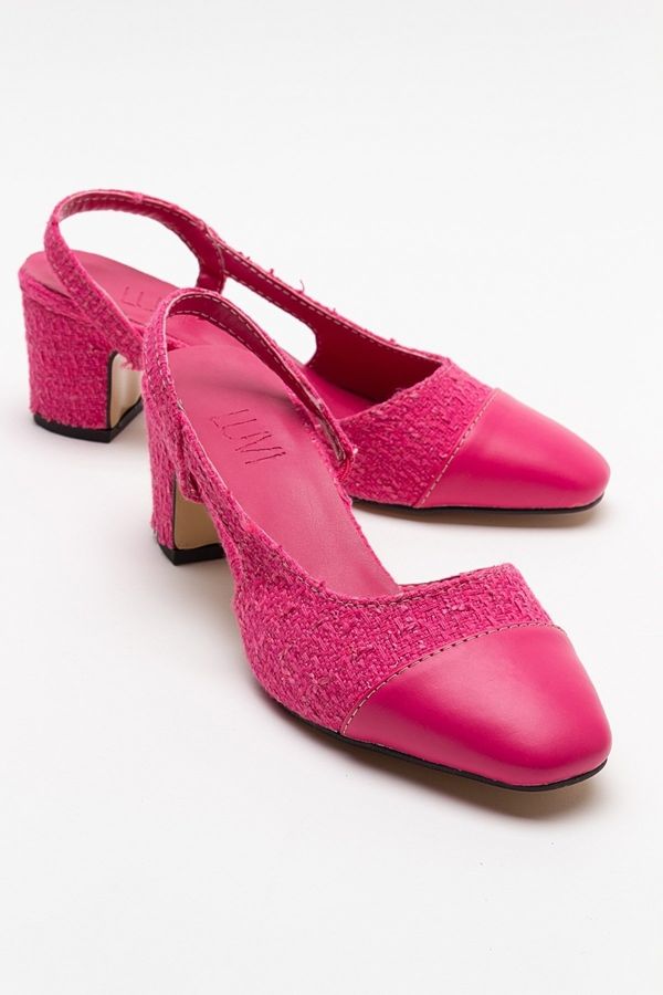 LuviShoes LuviShoes S3 Women's Fuchsia-Tweed Heeled Shoes