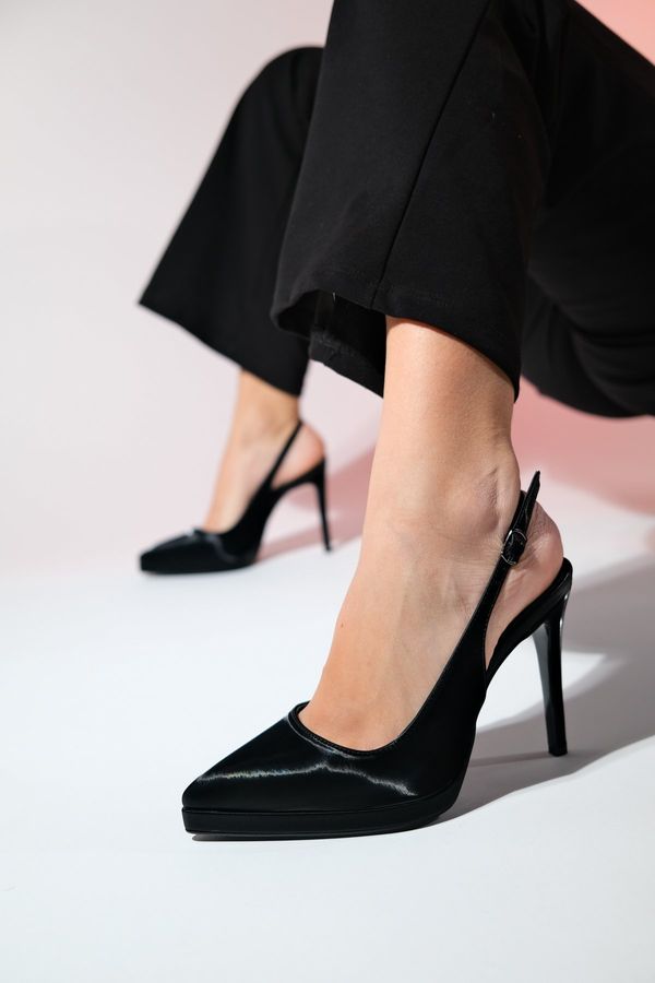 LuviShoes LuviShoes SANTA Women's Black Pointed Toe Platform Heels