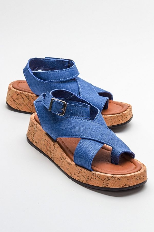 LuviShoes LuviShoes SARY Denim Blue Women's Sandals