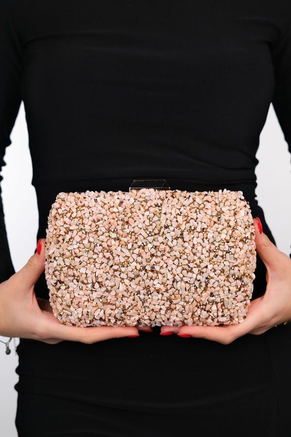 LuviShoes LuviShoes SEOUL Rose Pebble Stone Women's Evening Dress Bag