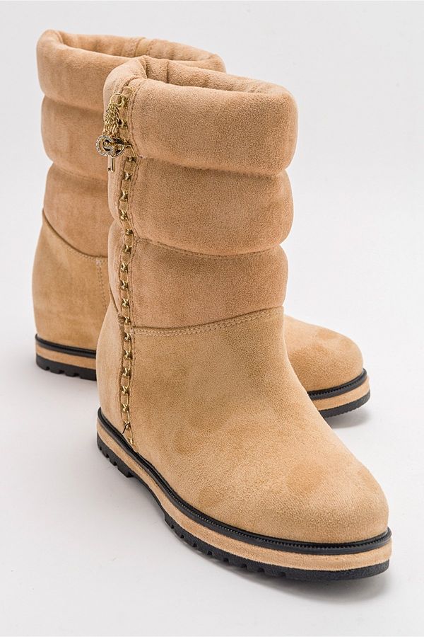LuviShoes LuviShoes STOR Beige Suede Women's Boots