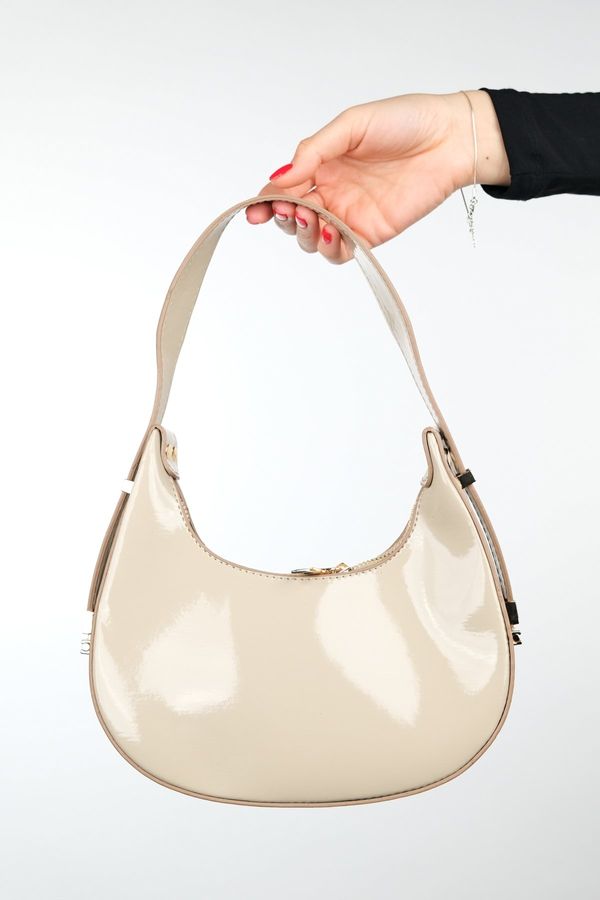 LuviShoes LuviShoes SUVA Beige Patent Leather Women's Handbag