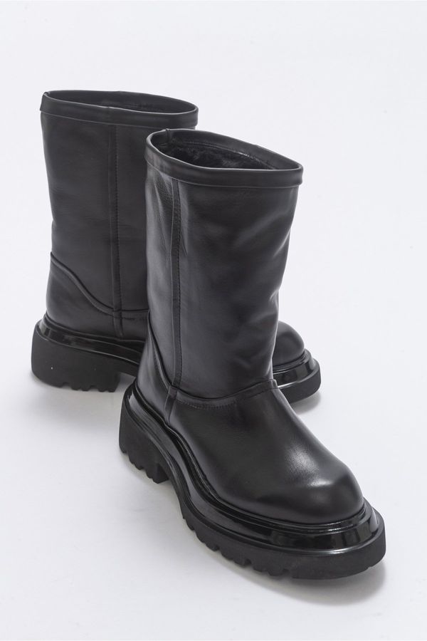 LuviShoes LuviShoes Tali Black Skin Genuine Leather Women's Boots