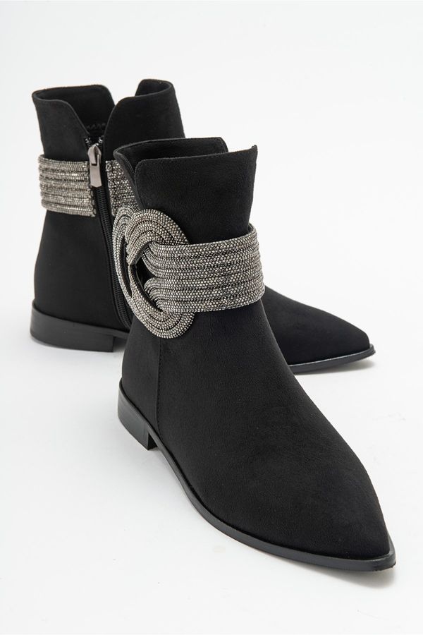 LuviShoes LuviShoes UNDO Black Suede Stoned Women's Boots