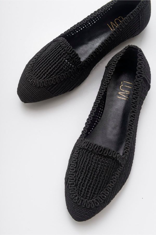 LuviShoes LuviShoes Women's Black Knitted Flat Flat Shoes 101