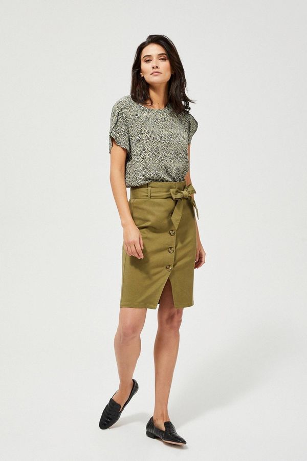 Moodo Lyocell skirt with ties - olive