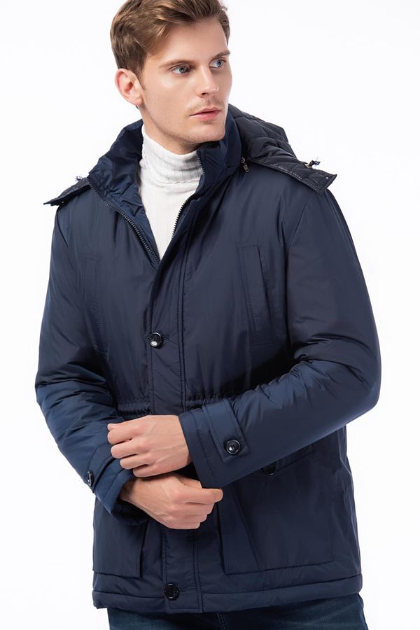 dewberry M8624 DEWBERRY MEN'S COAT-PLAIN NAVY BLUE