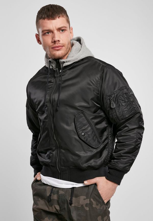 Brandit MA1 Hooded Bomber Jacket blk/grey