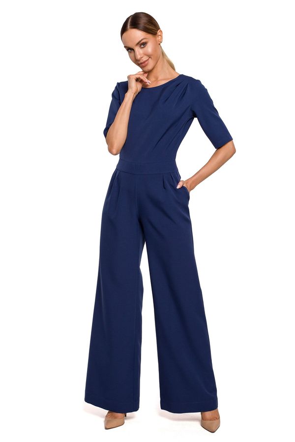 Made Of Emotion Made Of Emotion Woman's Jumpsuit M611 Navy Blue