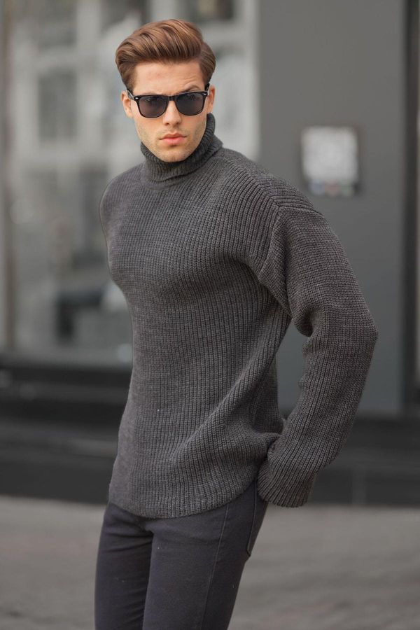 Madmext Madmext Anthracite Turtleneck Knitted Sweater 6858