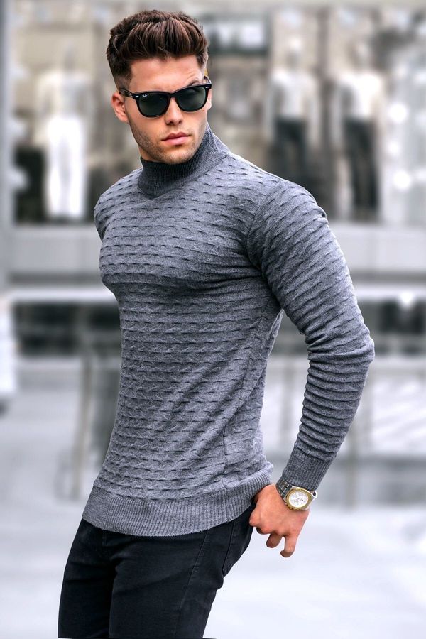Madmext Madmext Anthracite Turtleneck Knitwear Sweater 5762