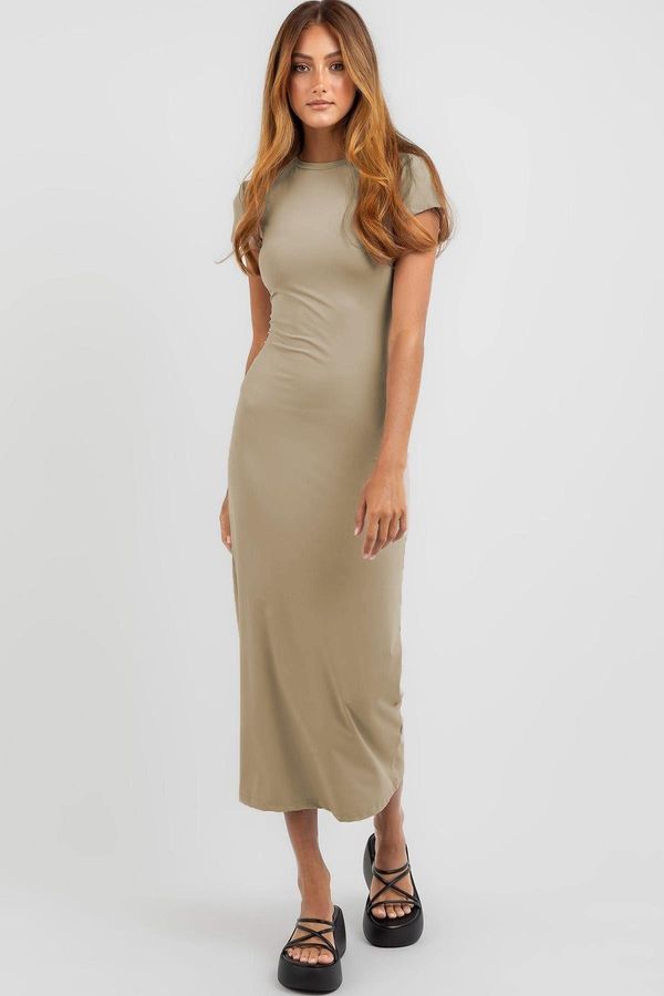 Madmext Madmext Beige Basic Half Fisherman Long Dress