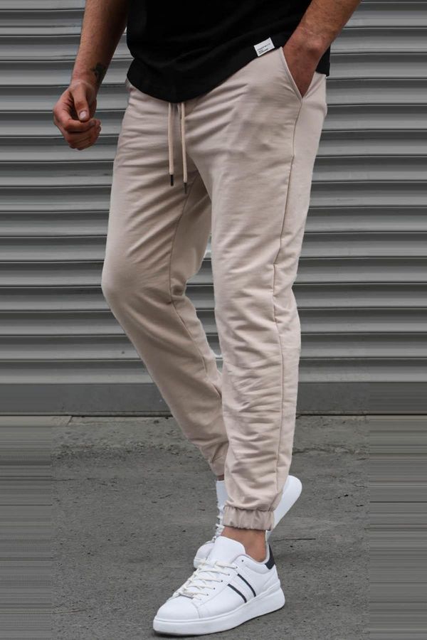 Madmext Madmext Beige Basic Men's Tracksuit with Elastic Legs 5494