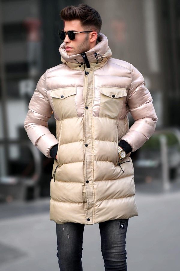 Madmext Madmext Beige Pocket Detailed Hooded Puffer Coat 5742