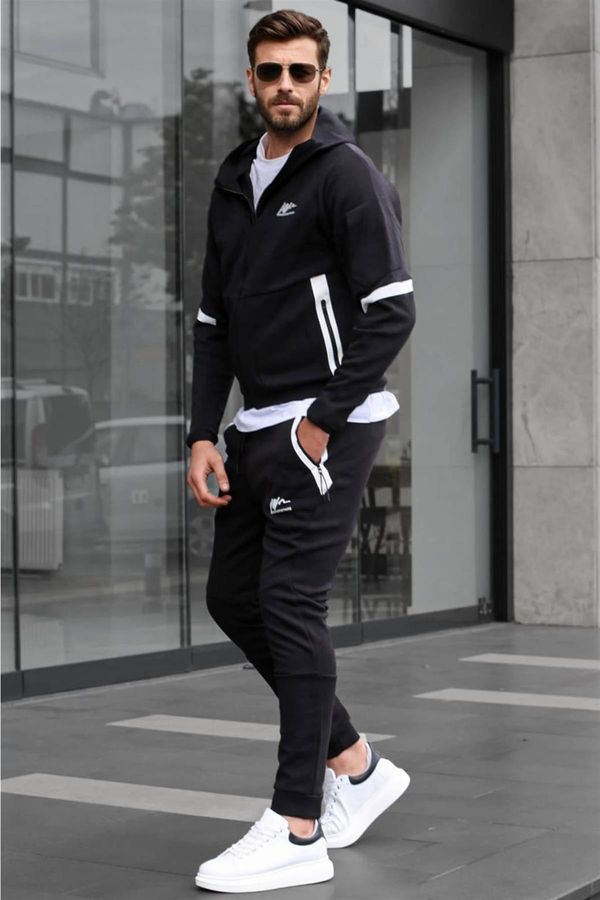 Madmext Madmext Black Men's Tracksuit Set with a Zippered Hoodie 6393