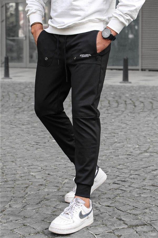 Madmext Madmext Black Pocket Detailed Jogger Trousers 5484