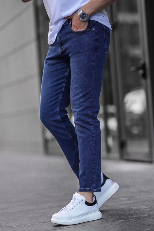 Madmext Madmext Blue Straight Fit Men's Denim Trousers Jeans 6856