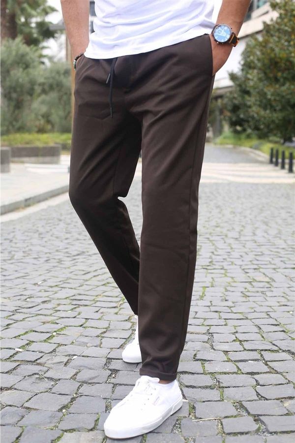 Madmext Madmext Brown Basic Jogger Trousers 5486