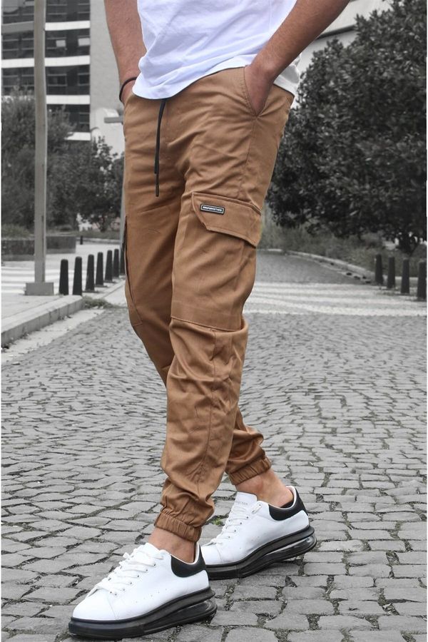 Madmext Madmext Brown Cargo Pocket Jogger Pants 5437