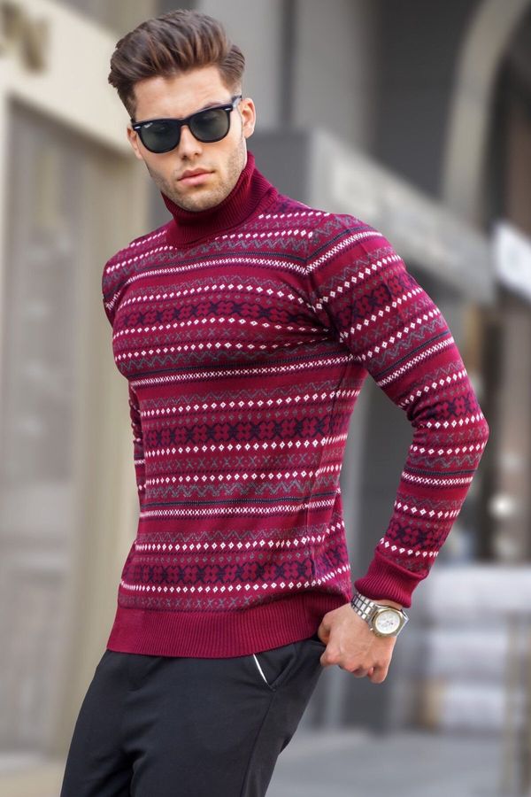 Madmext Madmext Burgundy Turtleneck Knitwear Sweater 5170